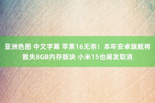 亚洲色图 中文字幕 苹果16无奈！本年安卓旗舰将散失8GB内存版块 小米15也阐发取消
