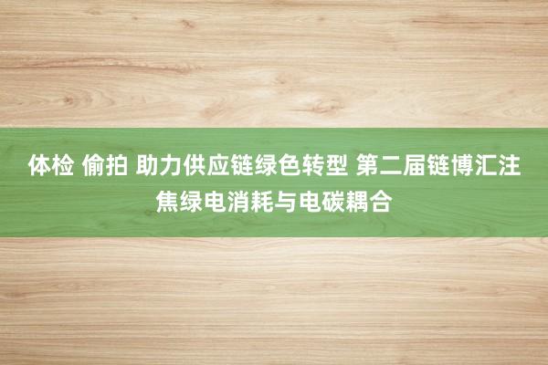 体检 偷拍 助力供应链绿色转型 第二届链博汇注焦绿电消耗与电碳耦合