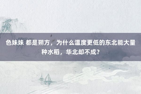 色妹妹 都是朔方，为什么温度更低的东北能大量种水稻，华北却不成？