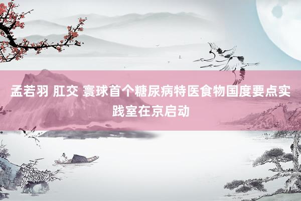 孟若羽 肛交 寰球首个糖尿病特医食物国度要点实践室在京启动