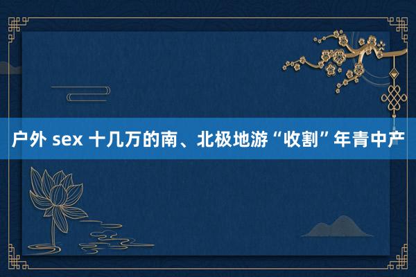 户外 sex 十几万的南、北极地游“收割”年青中产