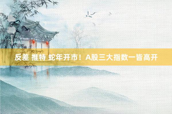 反差 推特 蛇年开市！A股三大指数一皆高开