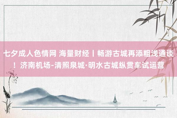 七夕成人色情网 海量财经丨畅游古城再添粗浅通谈！济南机场-清照泉城·明水古城纵贯车试运营