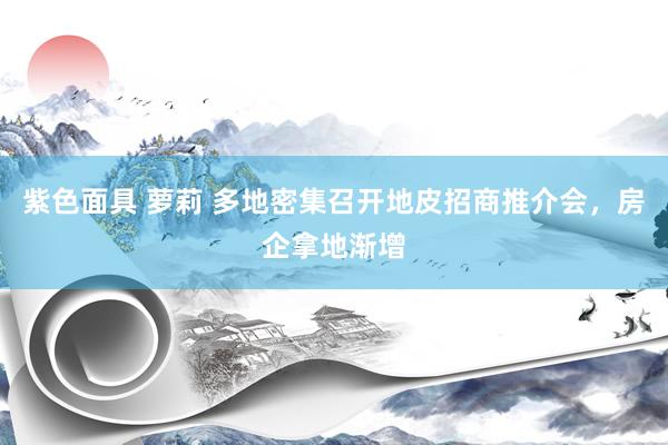 紫色面具 萝莉 多地密集召开地皮招商推介会，房企拿地渐增