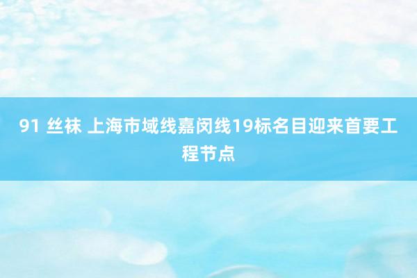 91 丝袜 上海市域线嘉闵线19标名目迎来首要工程节点