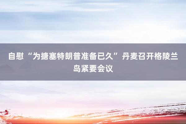 自慰 “为搪塞特朗普准备已久” 丹麦召开格陵兰岛紧要会议