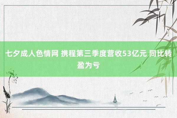 七夕成人色情网 携程第三季度营收53亿元 同比转盈为亏