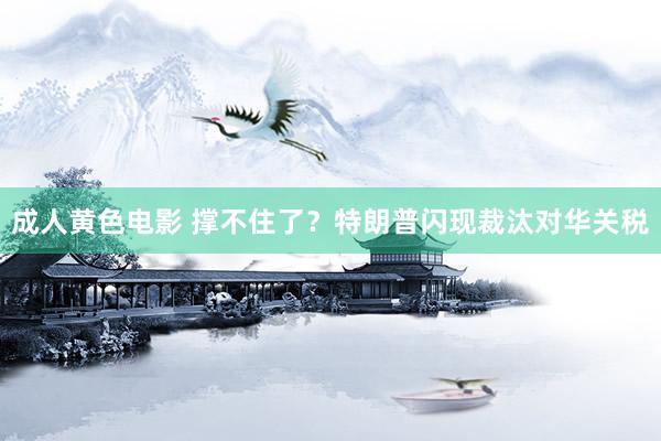 成人黄色电影 撑不住了？特朗普闪现裁汰对华关税